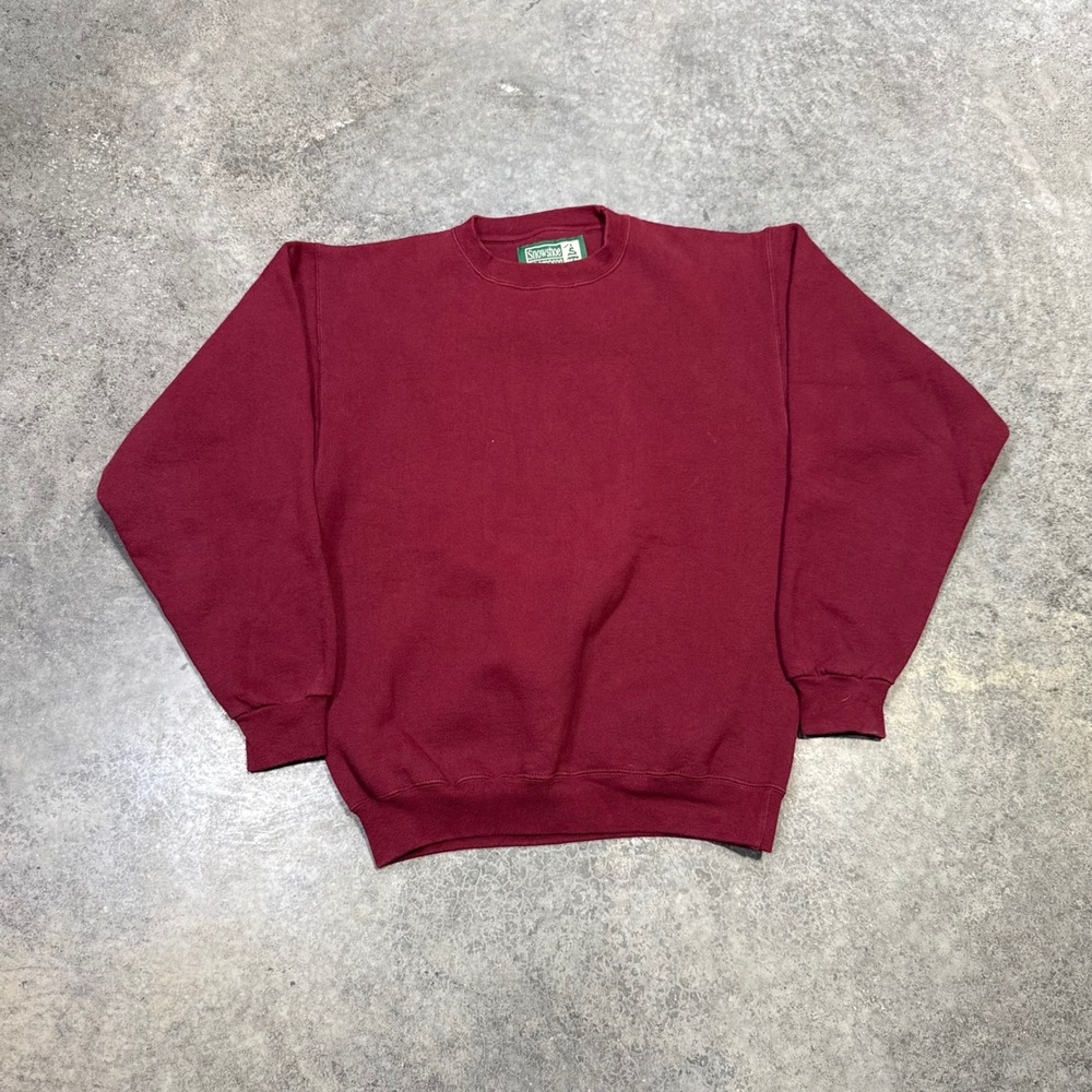 Vintage 90s Snowshoe Thompson Sweatshirt Mens M Maroon Crewneck Made in USA